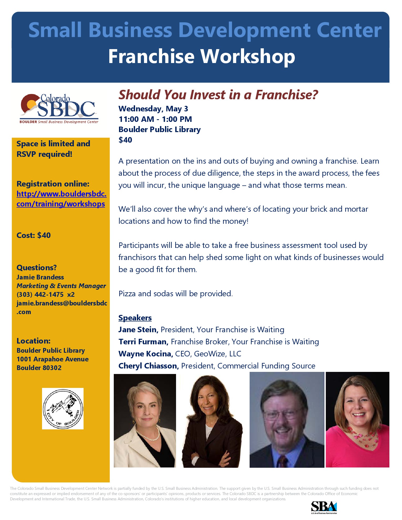 May 3 SBDC Event